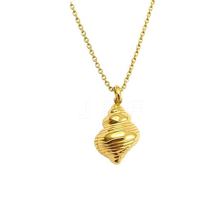 Minimalist Stainless Steel Ocean Shell Pendant Necklaces for Women Daily and Vacation Wear LS-HQ0639-1-1