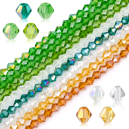 AHADERMAKER 8 Strands 8 Colors Imitation Austrian Crystal 5301 Bicone Beads GLAA-GA0001-90A-1