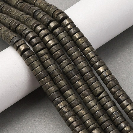 Natural Pyrite Beads Strands G-L624-I13-3x6mm-1