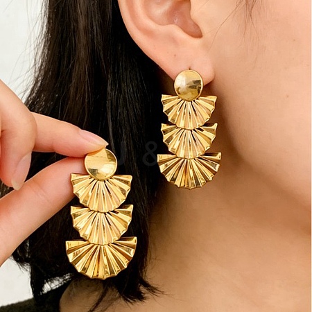 Alloy Stud Dangle Earrings for Women WGCD5B8-01-1