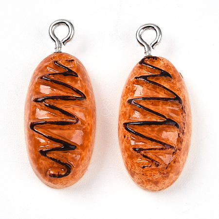 Resin Iron Pendants RESI-T057-24-1