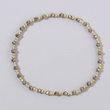 Minimalist Glass Rondelle Beaded Bracelet for Women YA6719-2-1