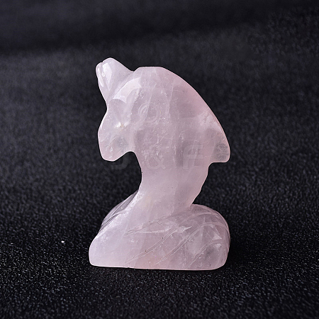 Natural Rose Quartz Carved Healing Dolphin Figurines PW-WG41348-05-1