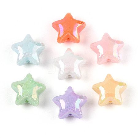 UV Plating Opaque Acrylic Beads OACR-N143-10-1