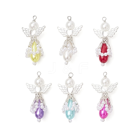 ABS Plastic Imitation Pearl Pendants PALLOY-JF04070-S-1
