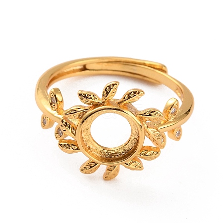 Adjustable Brass Finger Rings Components KK-WH0044-74B-1