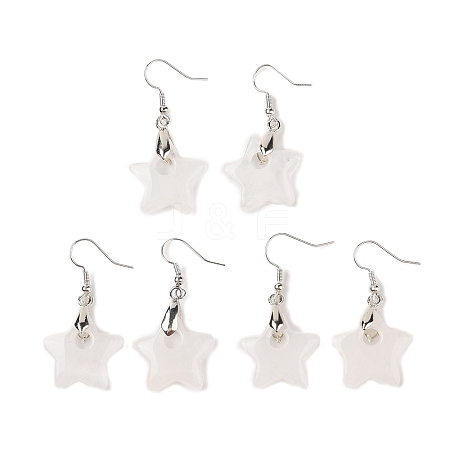 Natutal Quartz Crystal Dangle Earrings EJEW-F343-C06-1