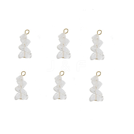 Natural Quartz Crystal Chip Pendants PALLOY-TAC0052-01-1