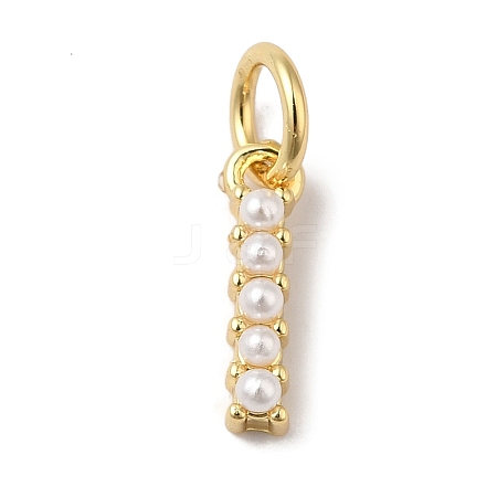 Rack Plating Brass with ABS Plastic Imitation Pearl Charms KK-B092-30I-G-1