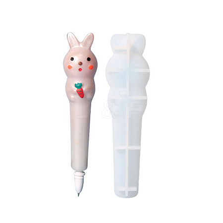 DIY Rabbit Ballpoint Pen Cover Silicone Molds DIY-E055-01-1