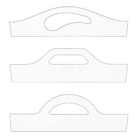 DICOSMETIC 3Pcs 3 Styles Transparent Acrylic Router Templates DIY-DC0002-75-1