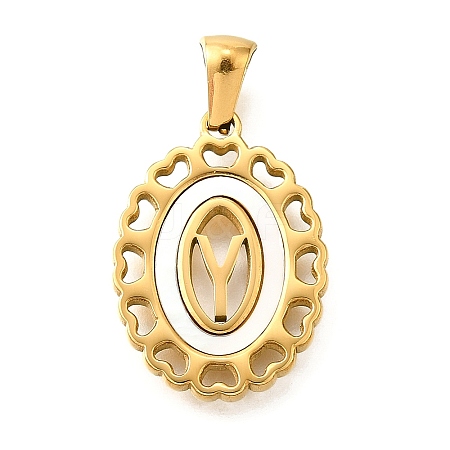 Golden 304 Stainless Steel Pendants STAS-K300-02G-Y-1