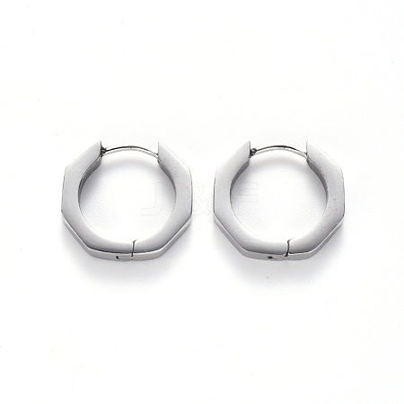 Tarnish Resistant 304 Stainless Steel Huggie Hoop Earrings STAS-S103-25P-1