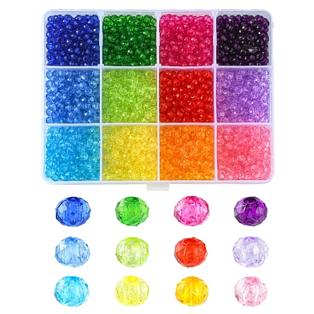2016Pcs 12 Colors Transparent Acrylic Beads TACR-YW0001-61-1