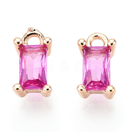 Brass Cubic Zirconia Charms X1-KK-S350-367M-1