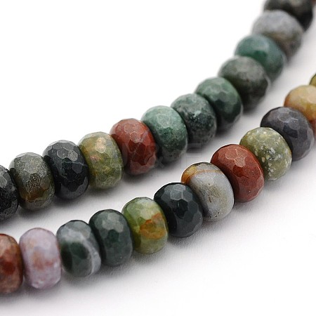 Natural Indian Agate Rondelle Strands G-O060-01-1