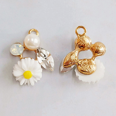Alloy Rhinestone Pendants ALRI-WH0002-72-1