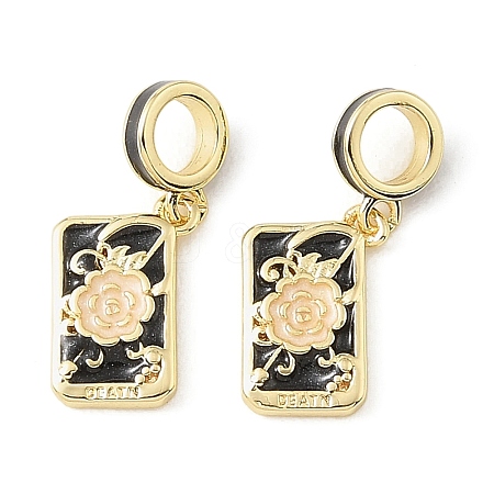 Brass Enamel European Dangle Charms KK-CBA6938-14G-01-1