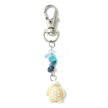 Sea Turtle Synthetic Turquoise Pendant Decorations HJEW-JM02142-02-1