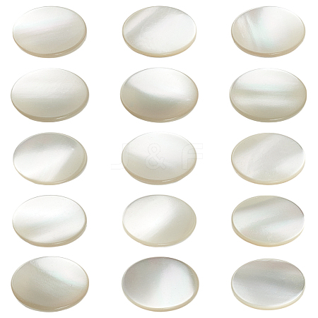 15Pcs Round Shell Shank Buttons BUTT-LP0001-03-1