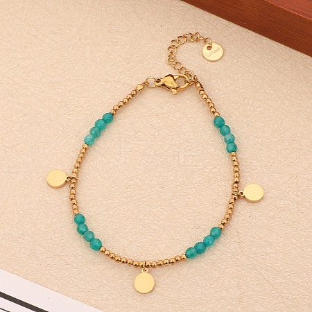 Natural Amazonite Baeds Stretch Bracelets for Women GI3787-5-1