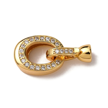 Brass Micro Pave Clear Cubic Zirconia Fold Over Clasps KK-Z121-29G-1