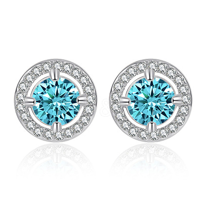 Stainless Steel with Rhinestone Stud Earrings UT4699-1-1