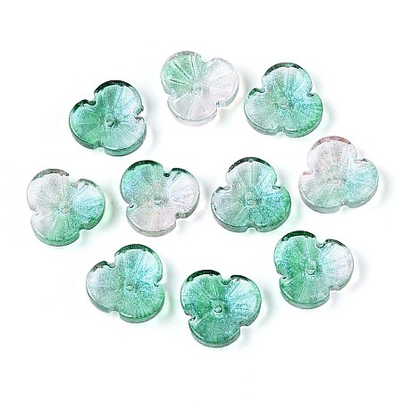 Baking Paint Transparent Glass Bead Caps DGLA-N014-09A-03-1