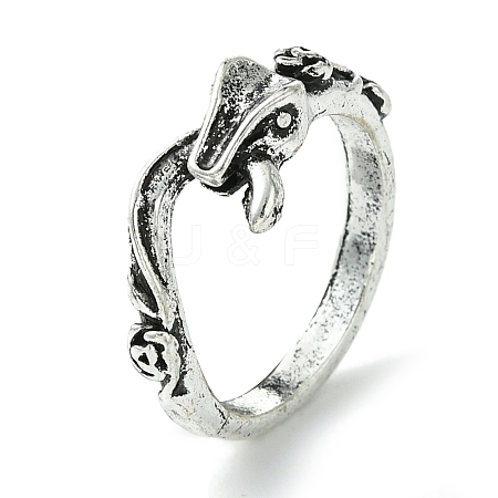 Snake Alloy Finger Rings RJEW-K275-89AS-1