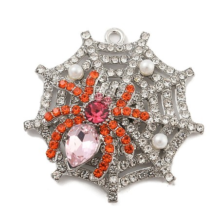 Alloy with Glass Rhinestone Pendants FIND-B033-01E-P-1