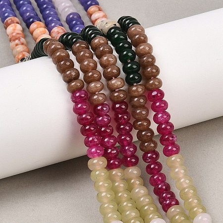 Natural Red Netstone & Dyed White Jade & Dalmatian Jasper Beads Strands G-Z135-C04-1