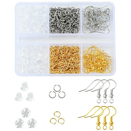 28G 6 Styles Brass Earring Hooks DIY-FS0006-09-1