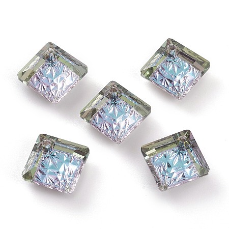 Embossed Glass Rhinestone Pendants GLAA-J101-03A-001VL-1