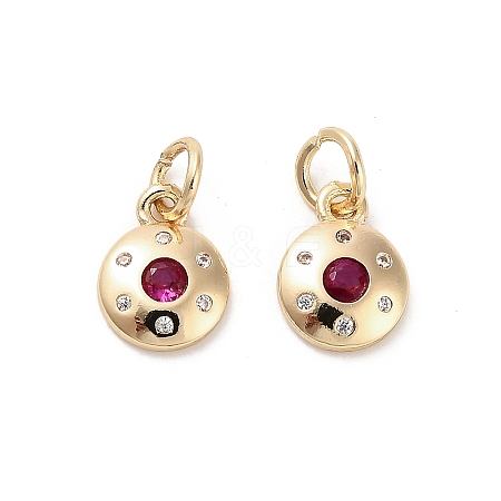 Brass Micro Pave Cubic Zirconia Pendants KK-B133-05G-04-1