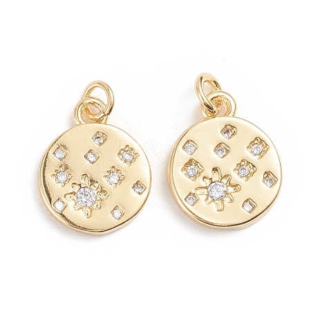 Brass Micro Pave Cubic Zirconia Pendants ZIRC-G165-07G-1