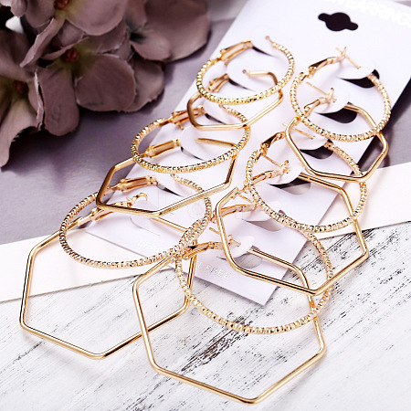 Alloy Hoop Earrings Sets WG0E569-05-1