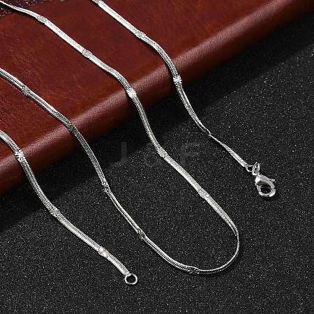 2.5mm Rack Plating Brass Herringbone Chain Necklaces for Women Men MAK-L044-19P-1