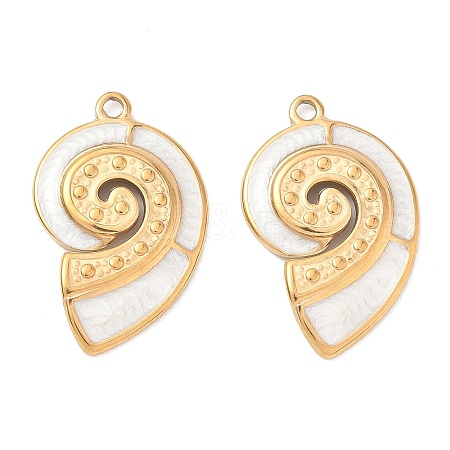 304 Stainless Steel Enamel Pendants STAS-Q119-10A-G-1