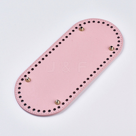 PU Leather Oval Long Bottom for Knitting Bag FIND-WH0043-57C-1