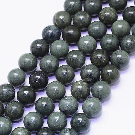 Natural Green Jade Round Bead Strands G-F425-36-1