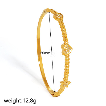 304 Stainless Steel Crystal Rhinestone Hinged Bangles WG78C60-02-1