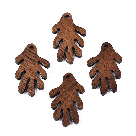 Autumn Theme Natural Walnut Wood Pendants WOOD-N011-002-1