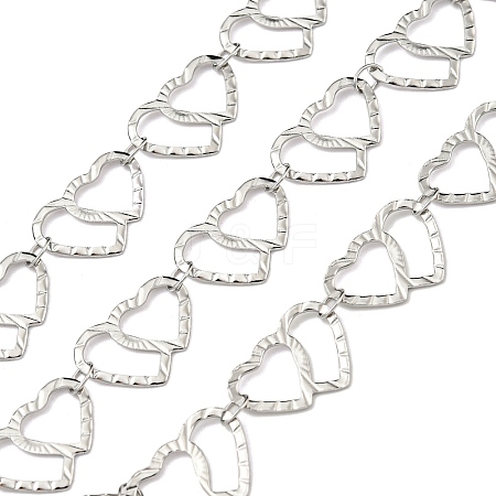 Tarnish Resistant 304 Stainless Steel Heart Link Chains CHS-E031-04P-1