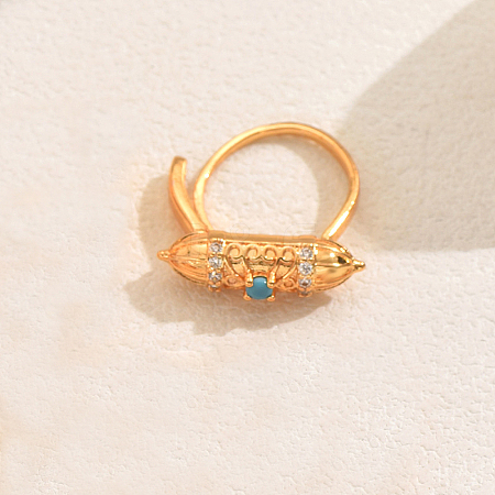 Elegant Vintage Column Brass Pave Cubic Zirconia Rings for Women CE7932-2-1
