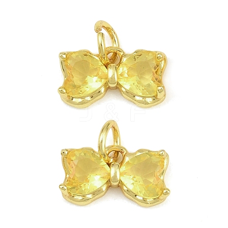 Brass Glass Pendants KK-K340-48G-01-1