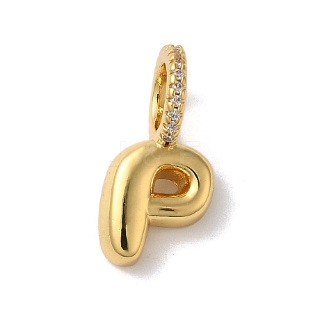 Brass Micro Pave Cubic Zirconia Pendants KK-K345-13P-G-1