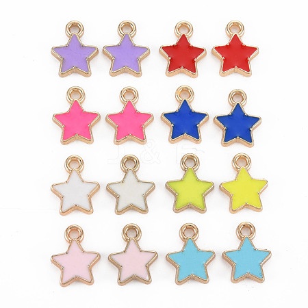 Alloy Enamel Charms PALLOY-N153-40-RS-1