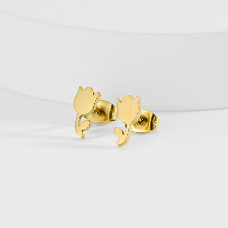 304 Stainless Steel Stud Earrings for Women WG63727-01-1