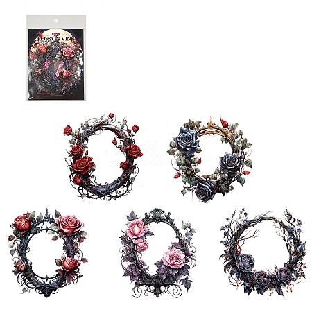 10Pcs Gothic Styles Border PET Self-Adhesive Stickers PW-WGA3DA7-03-1