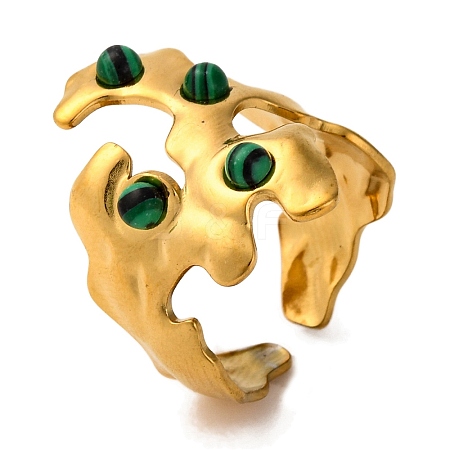 Irregular Synthetic Malachite Finger Rings RJEW-Q822-13G-01-1